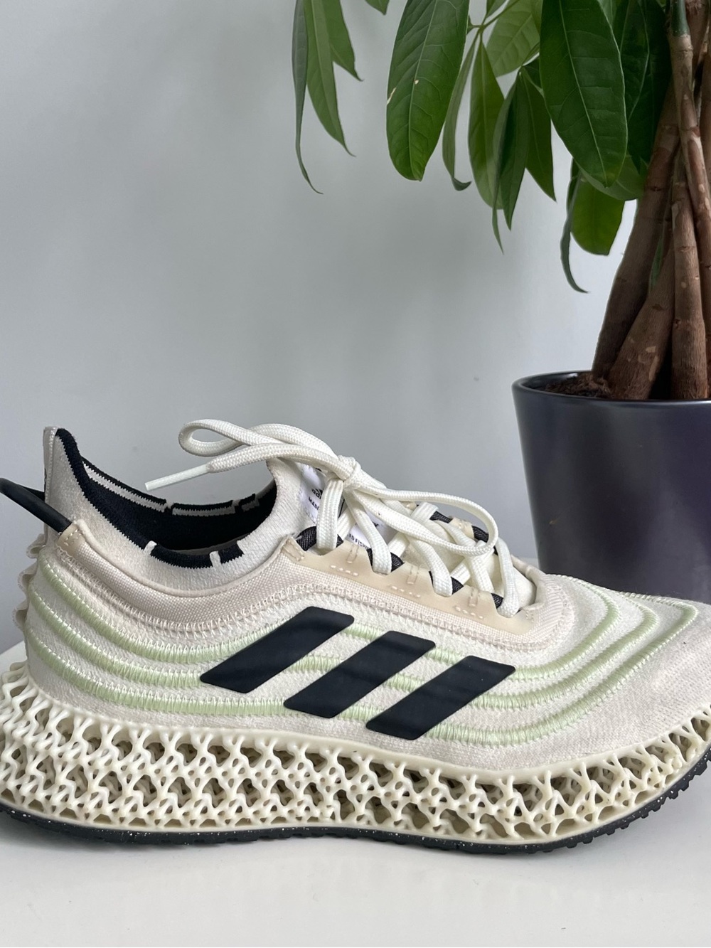 Women Size 8 Adidas Parley 4DFWD White Almost Lime Running Shoes Boy Size 6.5
